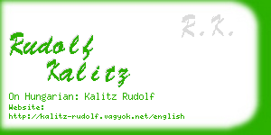 rudolf kalitz business card